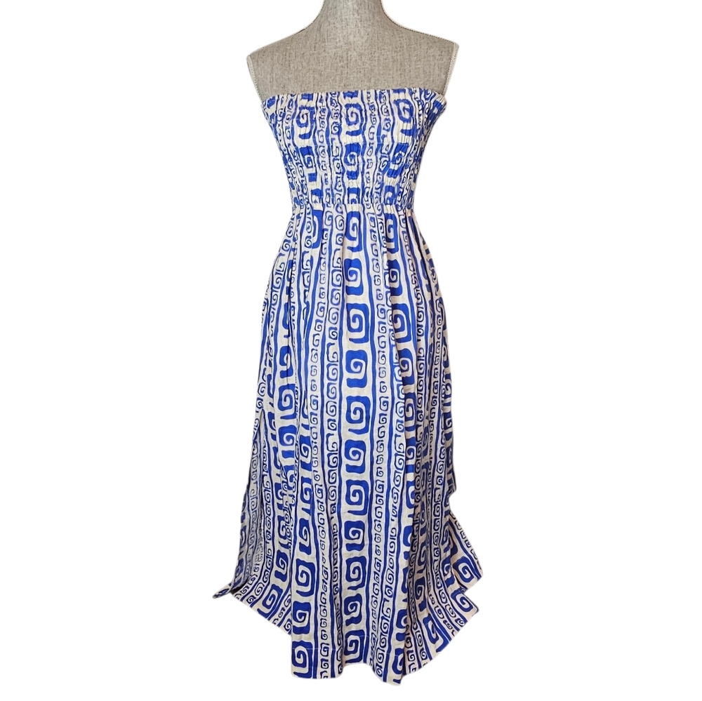 Faithfull The Brand Linen Maxi Dress Size 4 Boho Strapless Resort Vacation Greek - Picture 2 of 15